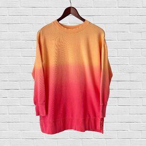 Oversized ombre peach to coral wweatshirt